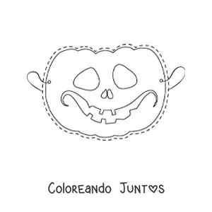 Imagen para colorear de máscara de Halloween de calabaza