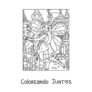 Imagen para colorear de bella princesa hada