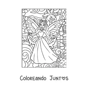 Imagen para colorear de reina de las hadas