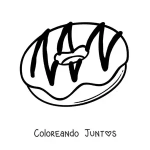 Imagen para colorear de una dona con glaseado