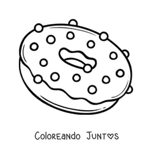 Imagen para colorear de una dona con chispas y glaseado