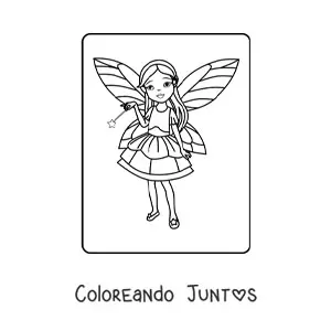 Imagen para colorear de hada mágica animada
