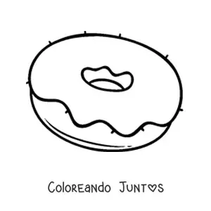 Imagen para colorear de una dona con cobertura