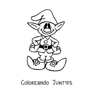 Imagen para colorear de caricatura de un duende