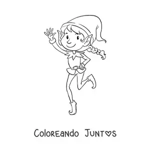 Imagen para colorear de duende mágico animado bailando