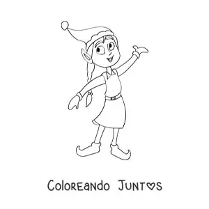 Imagen para colorear de chica duende animada