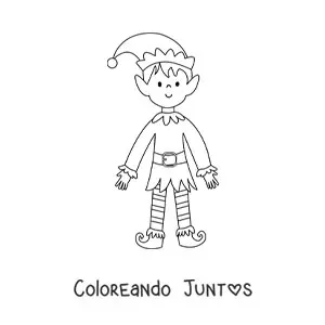 Imagen para colorear de duende bonito