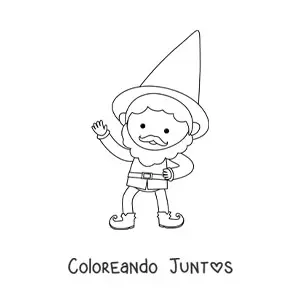 Imagen para colorear de duende animado sencillo
