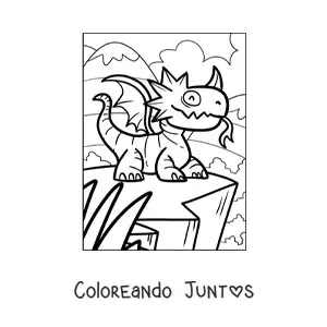 Imagen para colorear de dragón animado