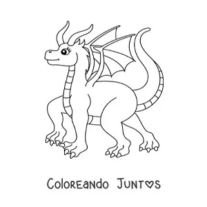 Imagen para colorear de dragón volador grande