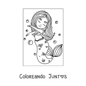 Imagen para colorear de sirena bailando