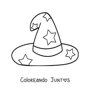 Imagen para colorear de sombrero de hechicero