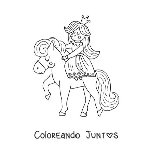 Princesa kawaii sobre un pony