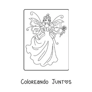 Imagen para colorear de princesa hada mágica