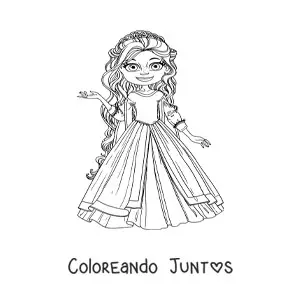 Imagen para colorear de princesa Rapunzel animada