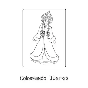 Imagen para colorear de princesa china
