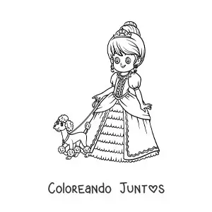 Imagen para colorear de Cenicienta con su mascota