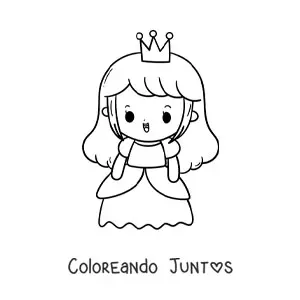 Imagen para colorear de princesa kawaii grande