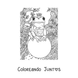 Imagen para colorear de príncipe convertido en sapo realista