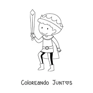 Imagen para colorear de príncipe animado grande