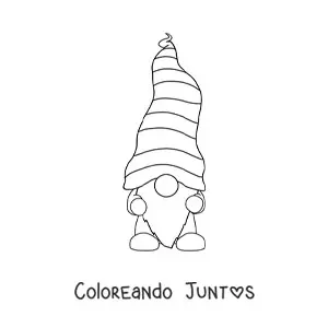 Imagen para colorear de gnomo sencillo