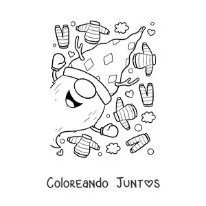 Imagen para colorear de gnomo navideño con suéteres