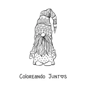 Imagen para colorear de gnomo mágico animado