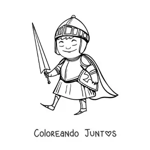 Imagen para colorear de caballero templario animado
