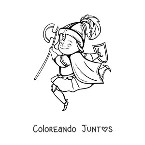 Caballero de la Edad Media animado saltando