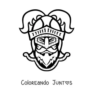 Imagen para colorear de cara de un caballero con casco