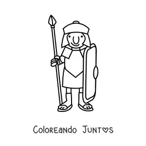 Imagen para colorear de centurión romano animado con casco