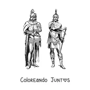 Imagen para colorear de caballeros realistas