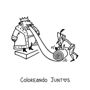 Imagen para colorear de caricatura de un rey