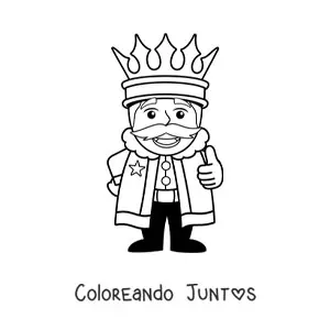 Caricatura de un rey sencillo con gran corona