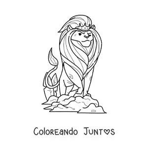 Imagen para colorear de rey león animado