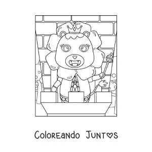 Imagen para colorear de rey león kawaii