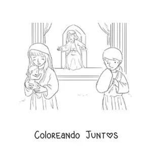 Imagen para colorear de rey y sus súbditos