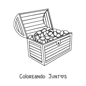 Imagen para colorear de cofre del tesoro grande
