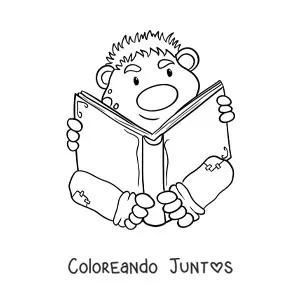 Imagen para colorear de troll animado leyendo