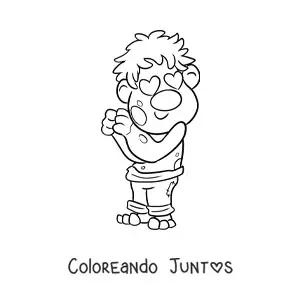 Imagen para colorear de troll animado enamorado