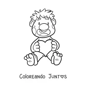 Troll animado sentado con corazón