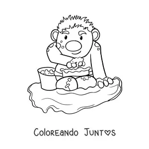 Imagen para colorear de troll animado jugando