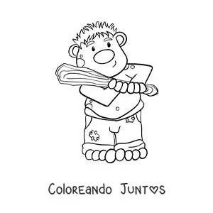 Imagen para colorear de troll animado con un bate