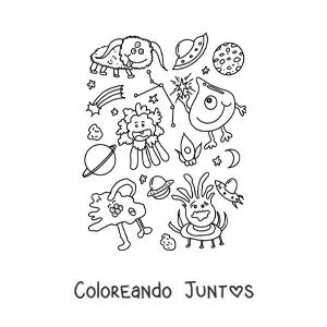 Imagen para colorear de extraterrestres animados