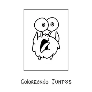 Imagen para colorear de extraterrestre asustado
