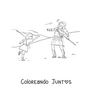 David derrotando a Goliat el gigante