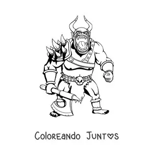 Imagen para colorear de monstruoso gigante guerrero con armadura