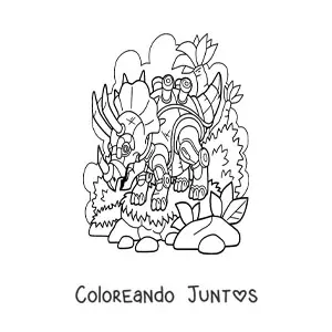 Imagen para colorear de triceratops robot