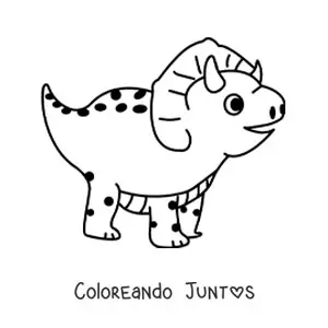 Imagen para colorear de triceratops grande de lado