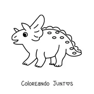 Imagen para colorear de triceratops fácil de lado